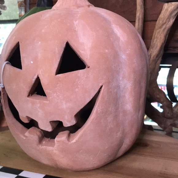 Pottery Barn Spooky and Cute Handmade Terracotta Jack O' Lantern Large P… - Picture 14 of 17